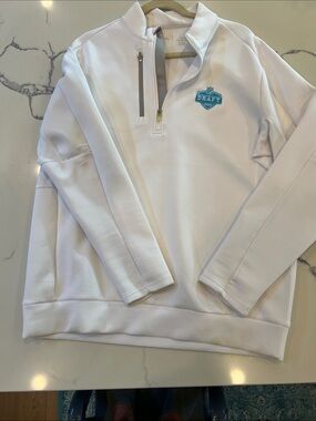 Antigua White Lightweight Quarter-Zip Pullover